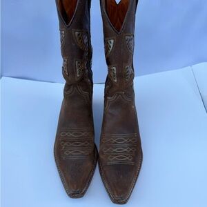 Vintage Frye Brown Leather Western Boots